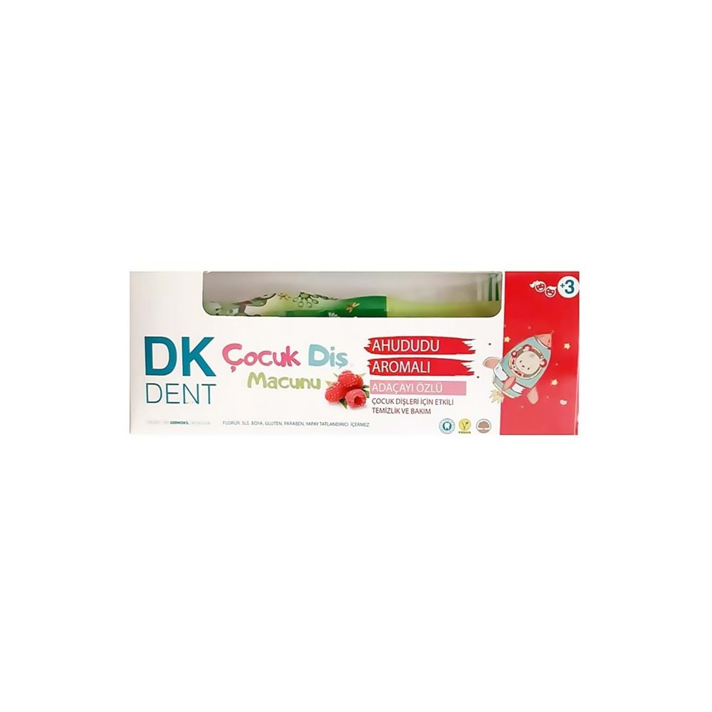 DERMOKİL DK DENT ÇOCUK DİŞ MACUNU AHUDUDU AROMALI ADAÇAYI ÖZLÜ 50 ML + DİŞ FIRÇASI