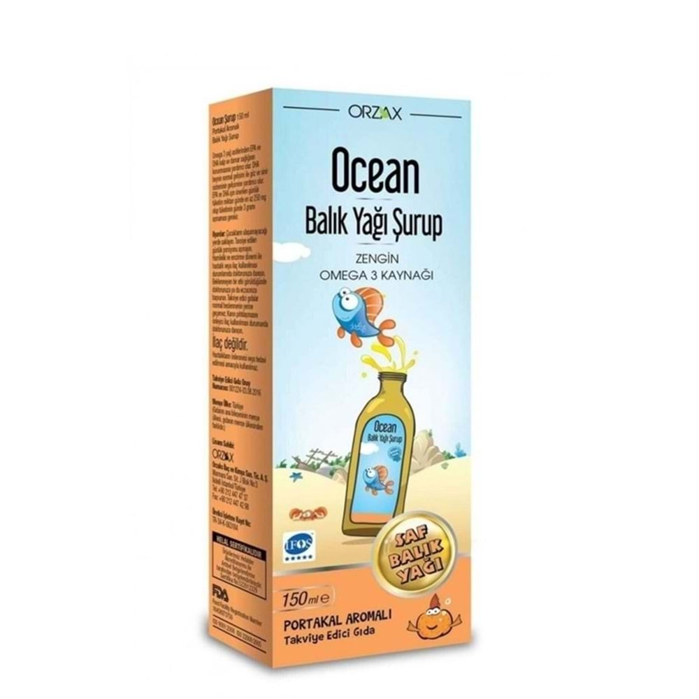 OCEAN BALIK YAĞI ŞURUP PORTAKAL AROMALI 150 ML