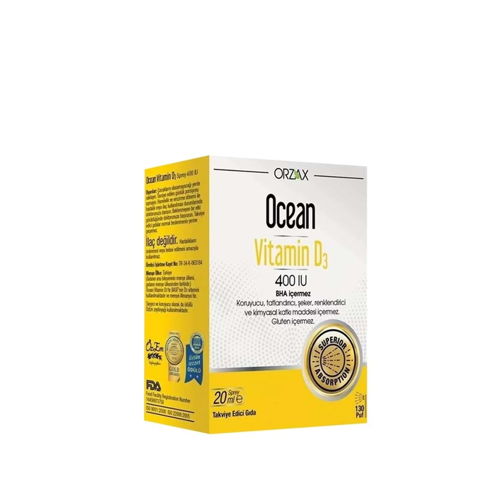 Ocean Vitamin D3 400 IU Oral Sprey 20 ml