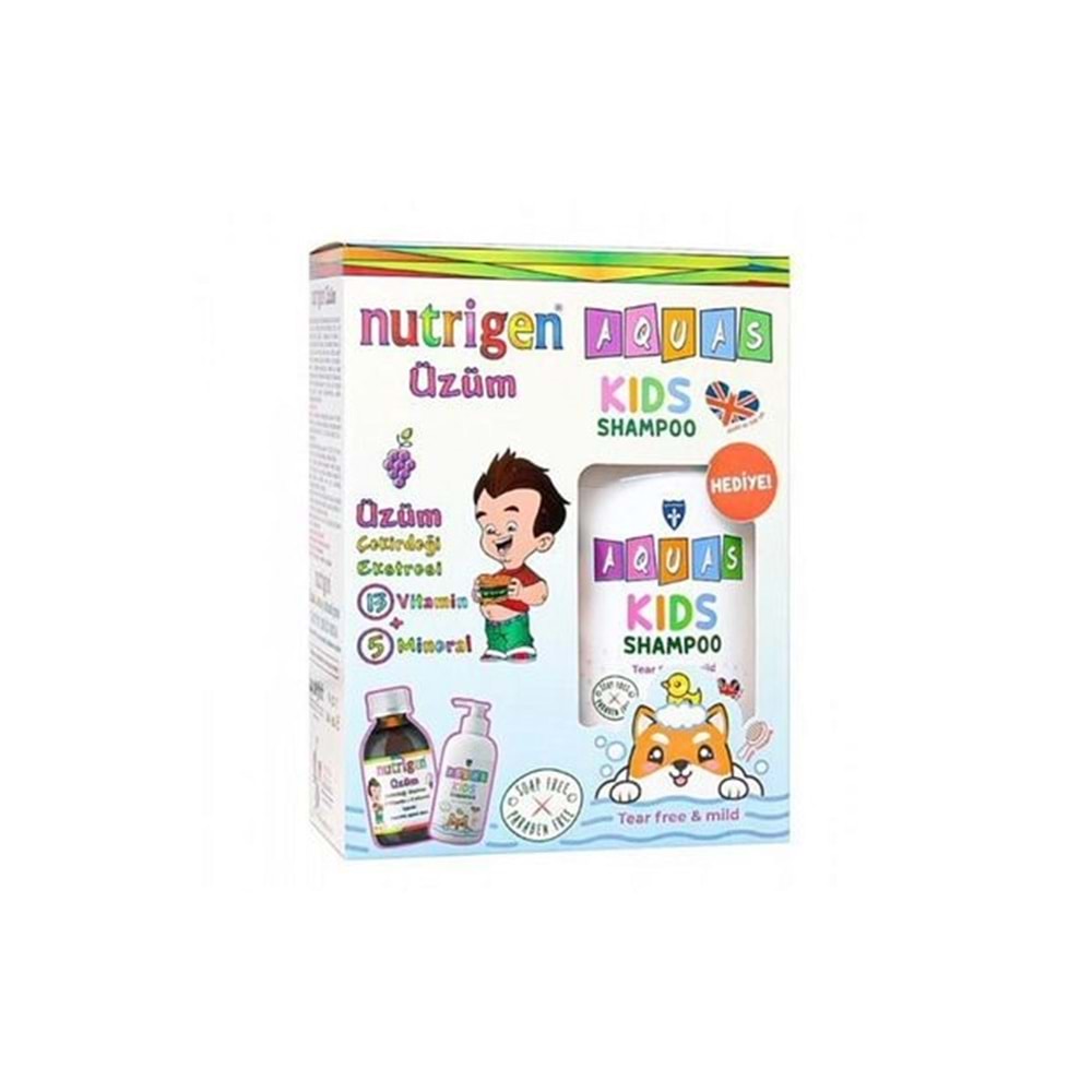 NUTRİGEN ÜZÜM PEDİATRİK 200 ML + AQUAS KİDS ŞAMPUAN 200 ML HEDİYELİ