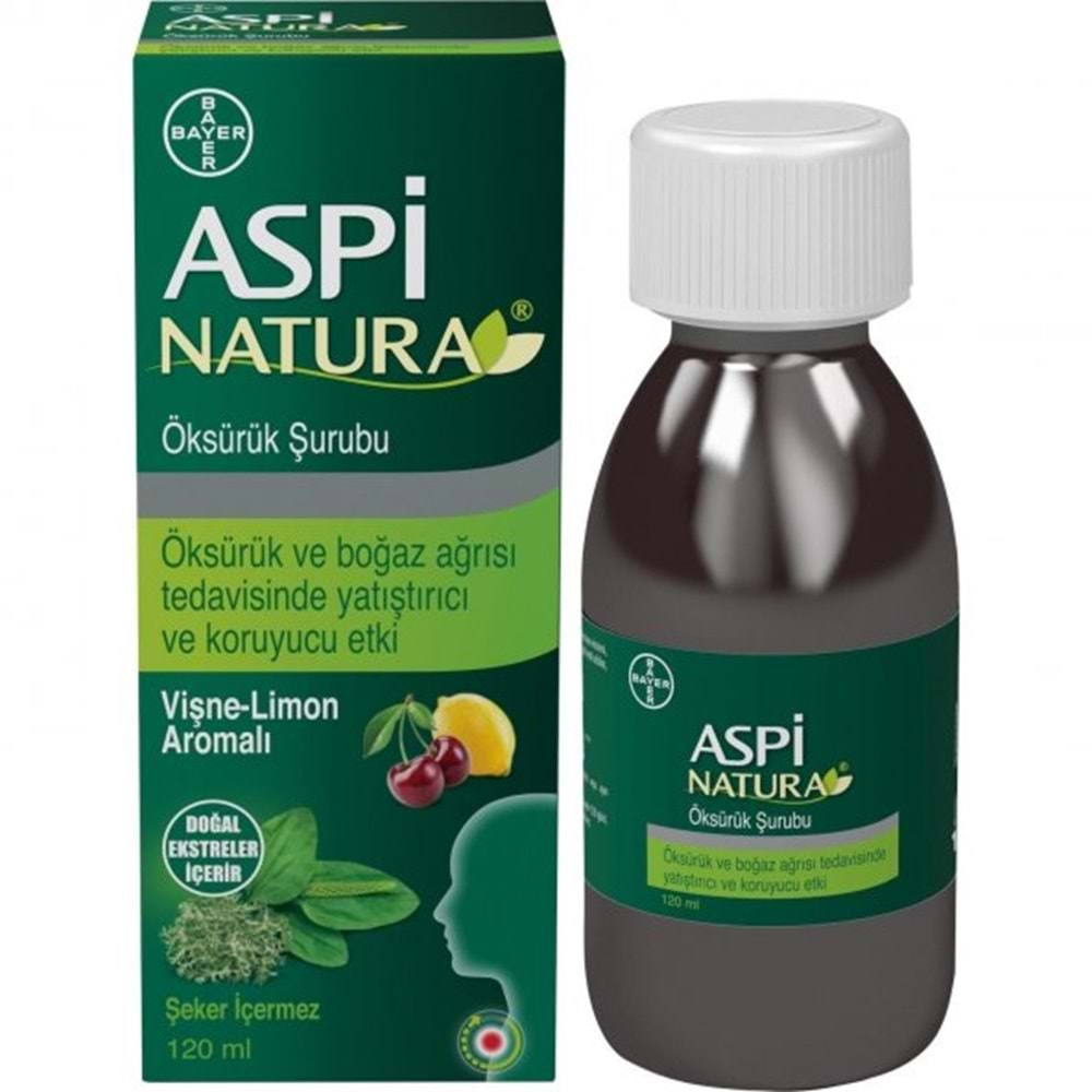 ASPİNATURA ÖKSÜRÜK ŞURUBU 120 ML VİŞNE & LİMON AROMALI ( YETİŞKİN )