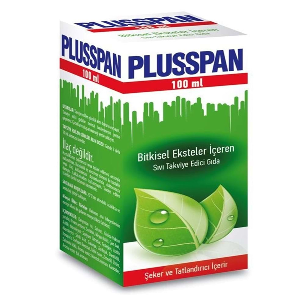 PLUSSPAN BİTKİSEL EKSTRELER İÇEREN ŞURUP 100 ML