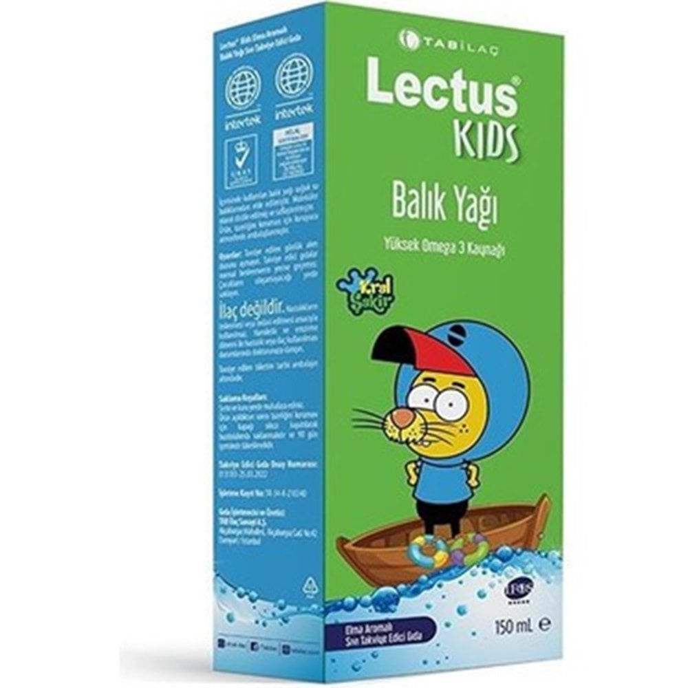 LECTUS KIDS KRAL ŞAKİR ELMA AROMALI BALIK YAĞI 150 ML