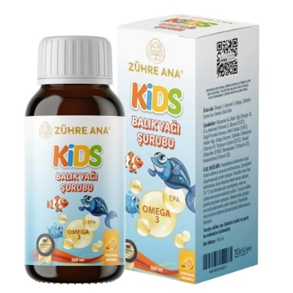 ZÜHRE ANA KİDS BALIK YAĞI ŞURUBU 150 ML OMEGA 3