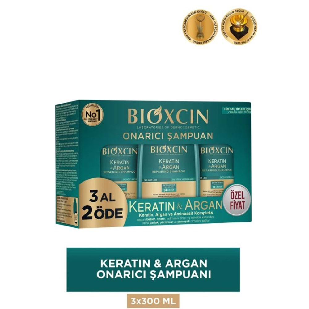 BIOXCIN KERATİN & ARGAN ŞAMPUAN 3 AL 2 ÖDE ÖZEL FİYAT ETİKETLİ