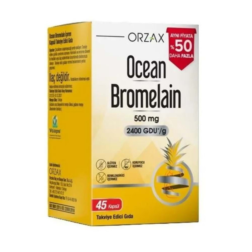 OCEAN BROMELAİN %50 DAHA FAZLA 45 KAPSÜL