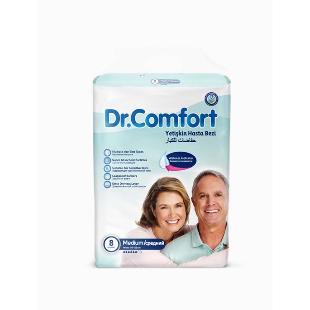 DR. COMFORT YETİŞKİN HASTA BEZİ M (ORTA BOY) 8 Lİ PAKET
