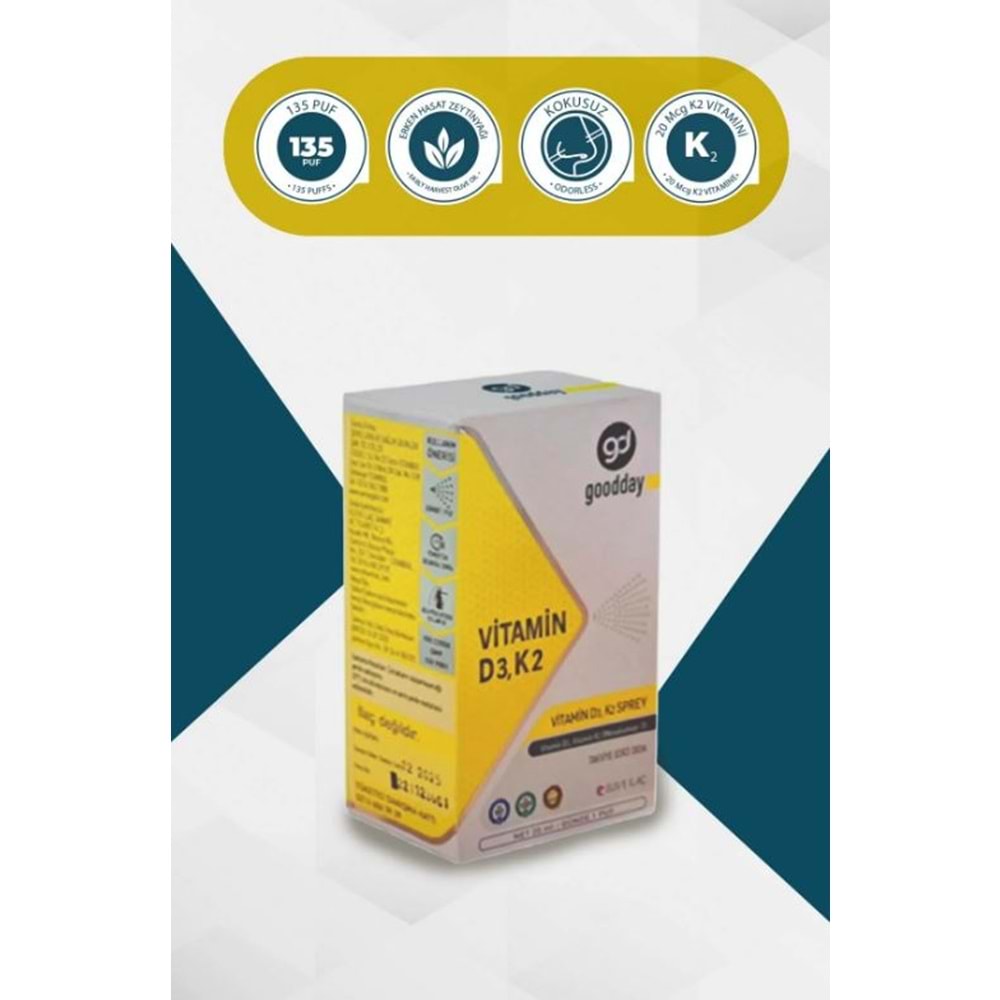 GOODDAY VİTAMİN D3 K2 SPREY 20 ML
