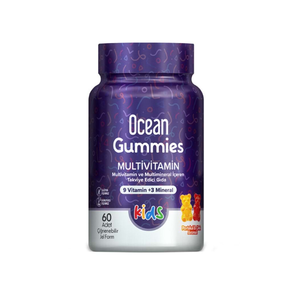 OCEAN GUMMİES MULTİVİTAMİN 60 ÇİĞNENEBİLİR JEL FORM