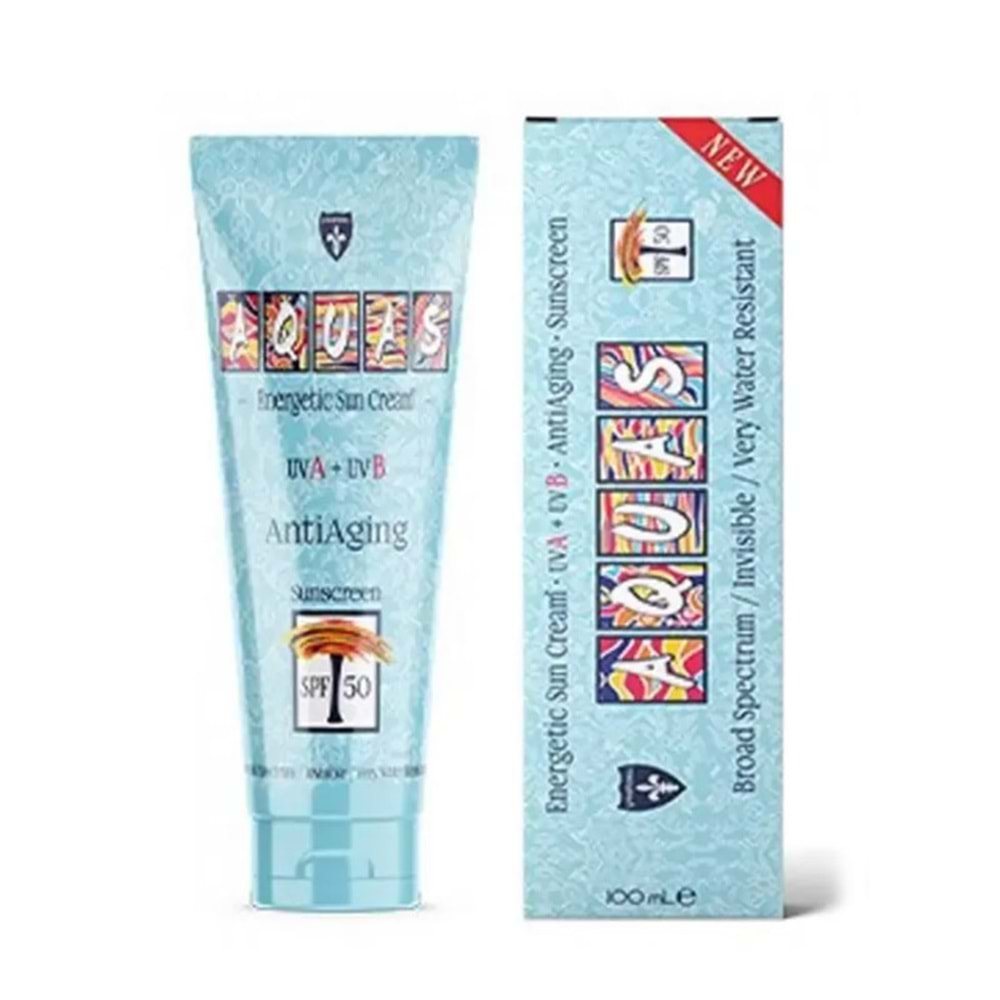 AQUAS ENERGETİC ANTİ AGİNG GÜNEŞ KREMİ SPF+ 50 100 ML NEW FORMU ( YAŞLANMA KARŞITI )