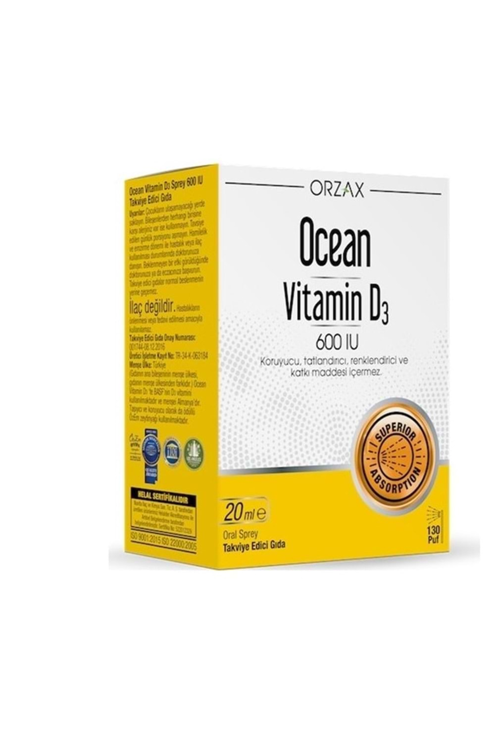 OCEAN VİTAMİN D3 600 IU 20 ML SPREY