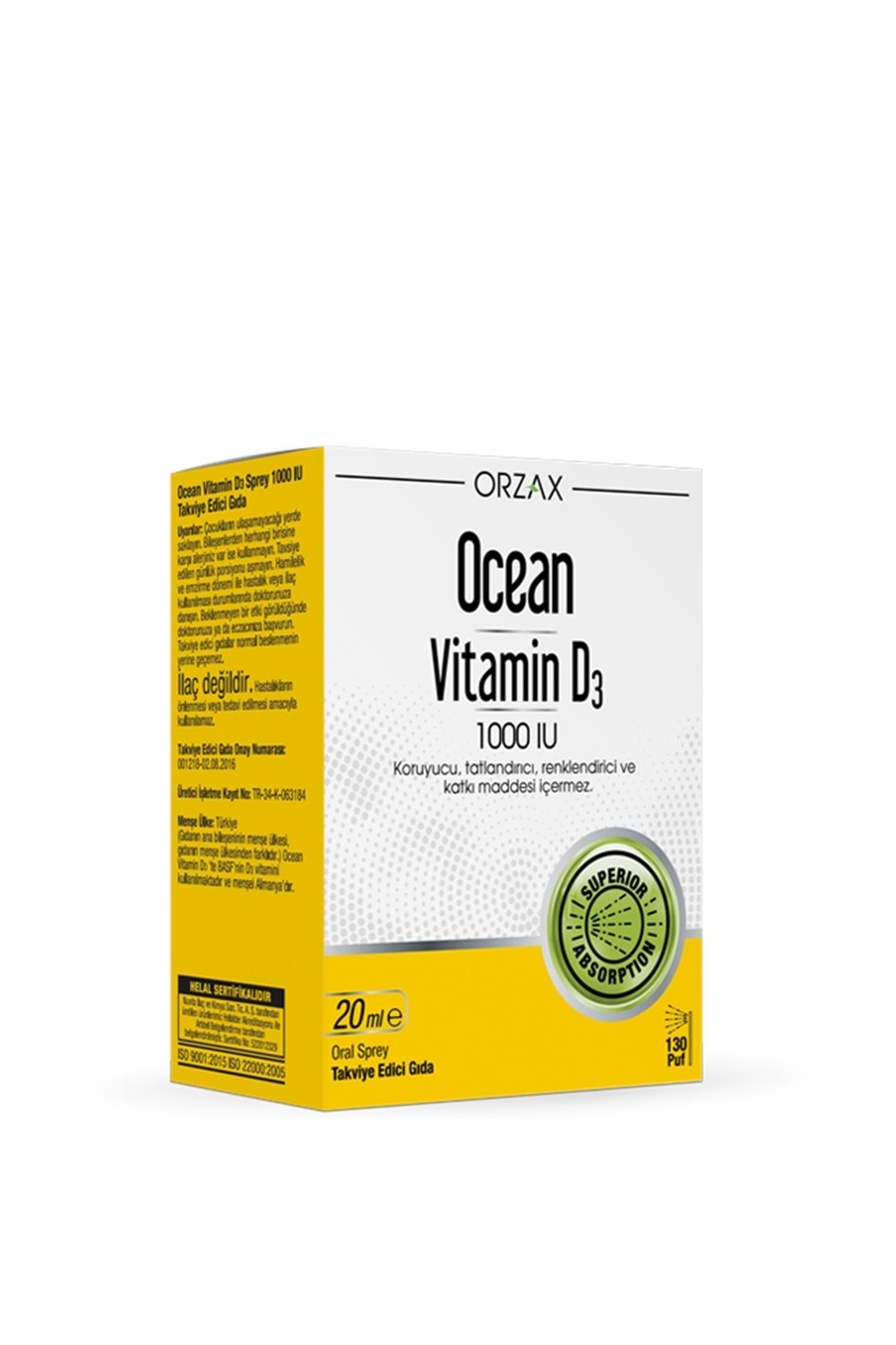 OCEAN VİTAMİN D3 1000 IU 20 ML SPREY