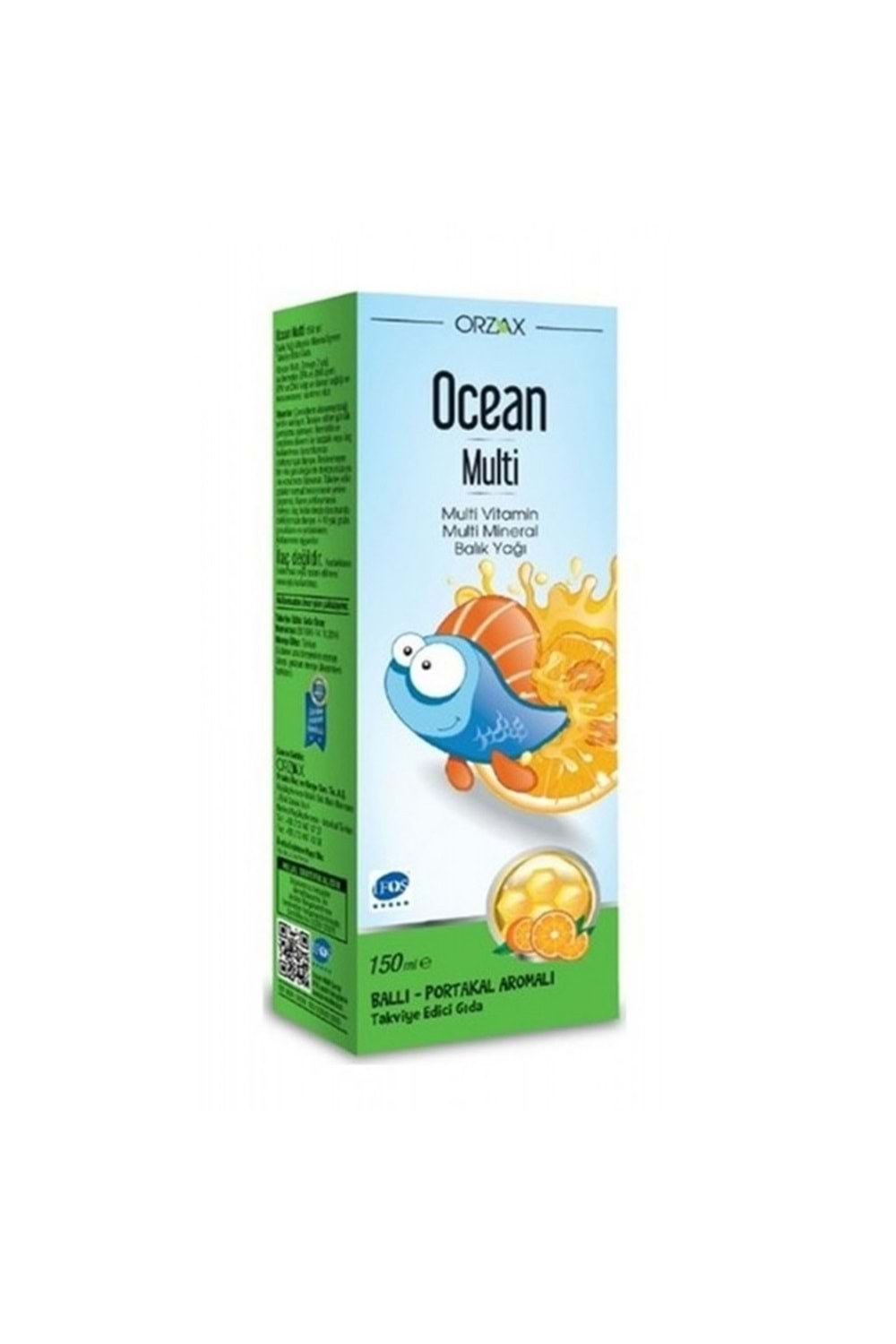 OCEAN MULTİ ŞURUP ( MULTİ VİTAMİN & MULTİ MİNERAL ) BALLI- PORTAKALLI 150 ML