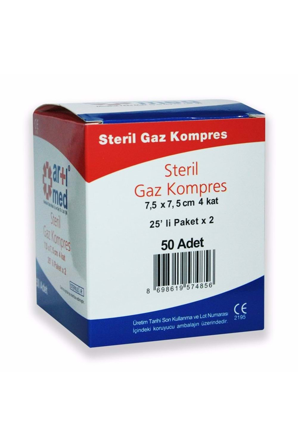 ARTI MED STERİL GAZ KOMPRES 7,5X7,5 CM 25 Lİ 2 PAKET