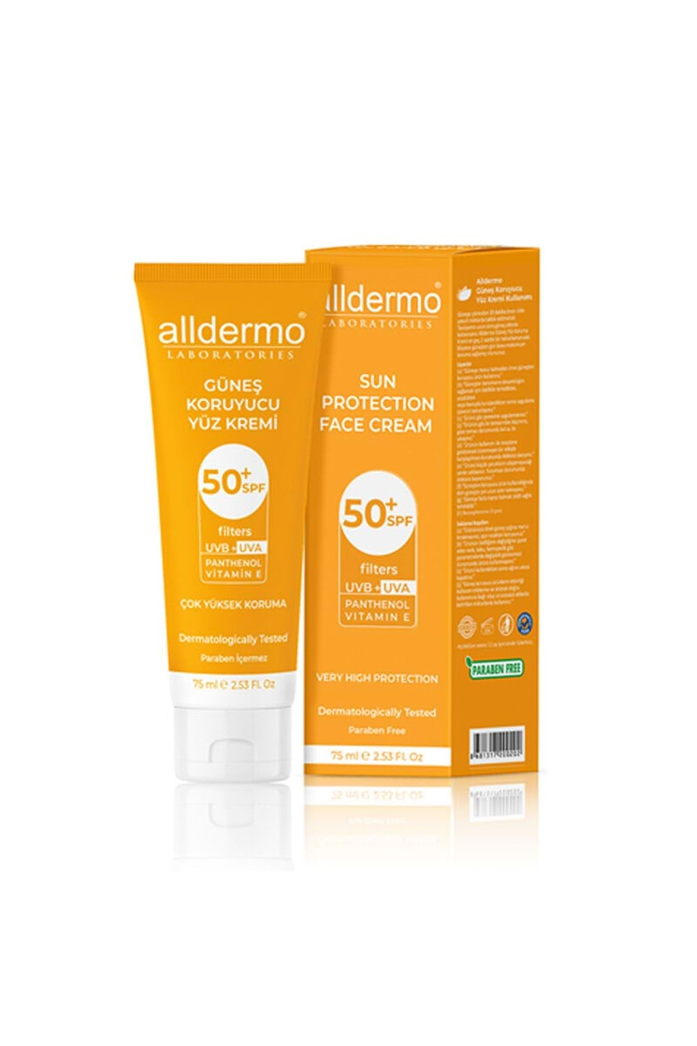 ALLDERMO GÜNEŞ KREMİ SPF 50+ 75 ML UVB + UVA ( YETİŞKİN ) YÜKSEK KORUMA