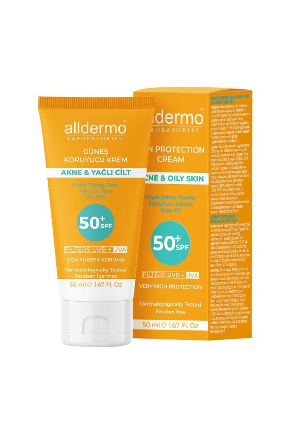 ALLDERMO GÜNEŞ KREMİ SPF 50+ 50 ML ( AKNE & YAĞLI CİLTLER )