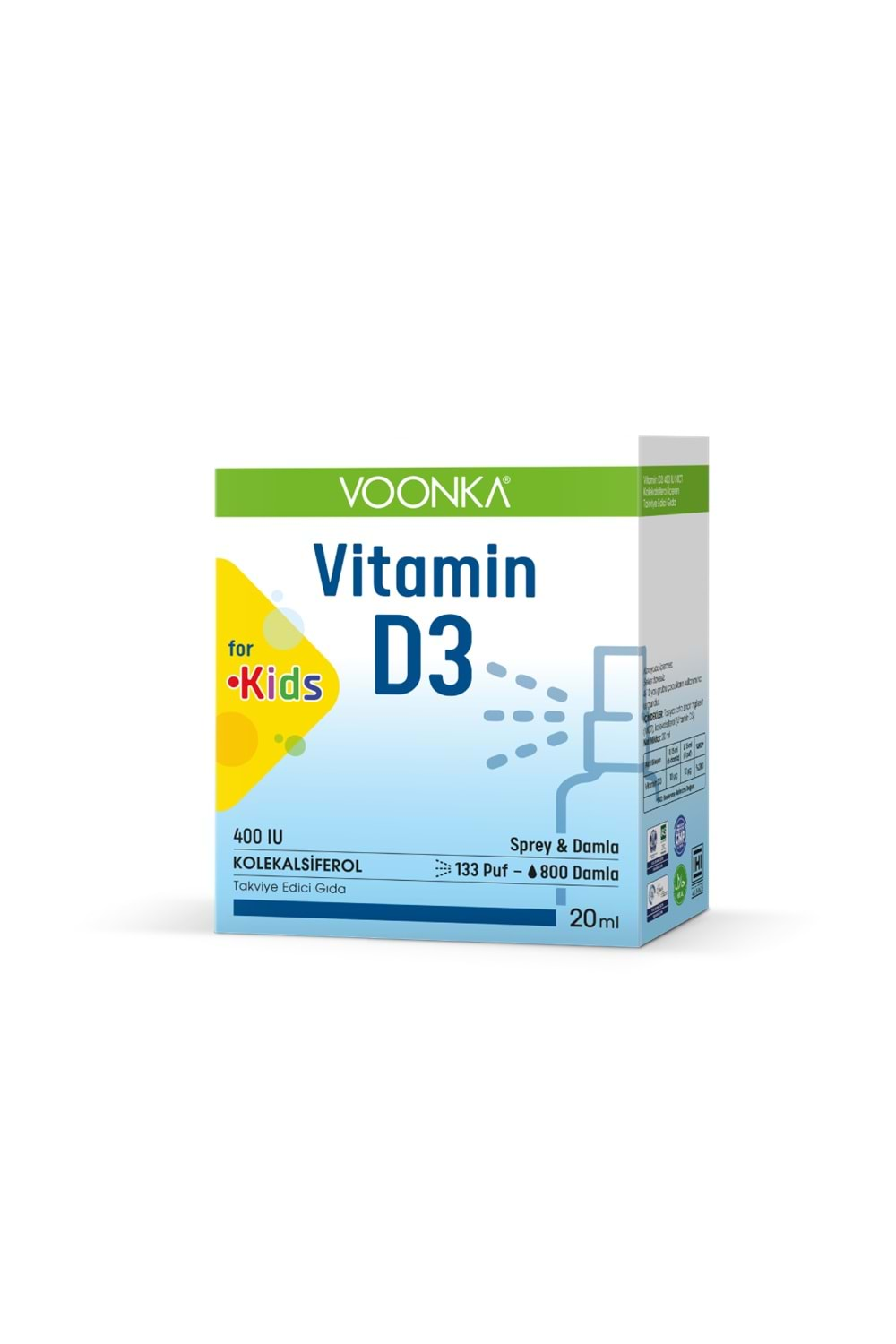 Voonka Vitamin D3 400 IU-Kolekalsiferol İçeren Sprey 20 ml