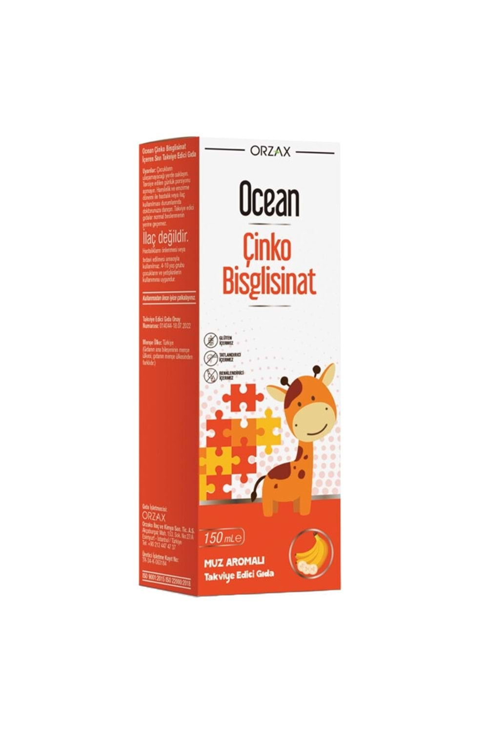 OCEAN ÇİNKO BİSGLİSİNAT ŞURUP 150 ML