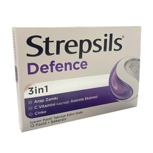 STREPSİLS DEFENCE ARAP ZAMKI & C VİTAMINI & ÇİNKO 12 PASTİL