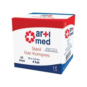 ARTI MED STERİL GAZ KOMPRES 7,5X7,5 CM (25 Lİ)