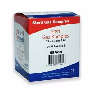 ARTI MED STERİL GAZ KOMPRES 7,5X7,5 CM 25 Lİ 2 PAKET