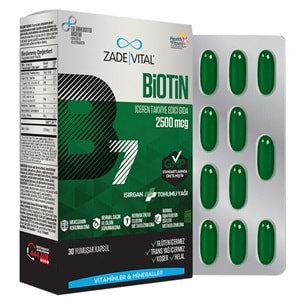 ZADE VİTAL BİOTİN 2500 MCG 30 YUMUŞAK KAPSÜL