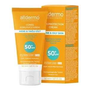 ALLDERMO GÜNEŞ KREMİ SPF 50+ 50 ML ( AKNE & YAĞLI CİLTLER )