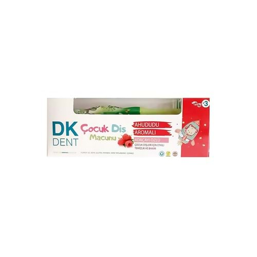 DERMOKİL DK DENT ÇOCUK DİŞ MACUNU AHUDUDU AROMALI ADAÇAYI ÖZLÜ 50 ML + DİŞ FIRÇASI