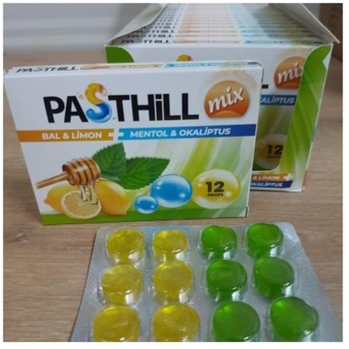 PASTHILL BAL&LİMON VE MENTOL&OKSLİPTUS KARIŞIK 12 PASTİL