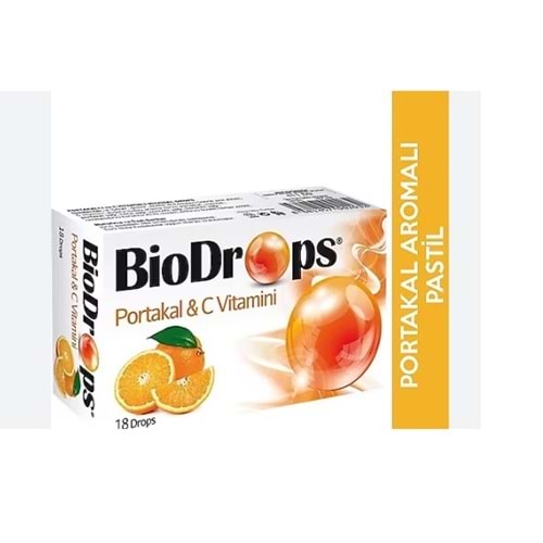 BİODROPS PASTİL PORTAKAL & VİTAMİN C 18 DROPS