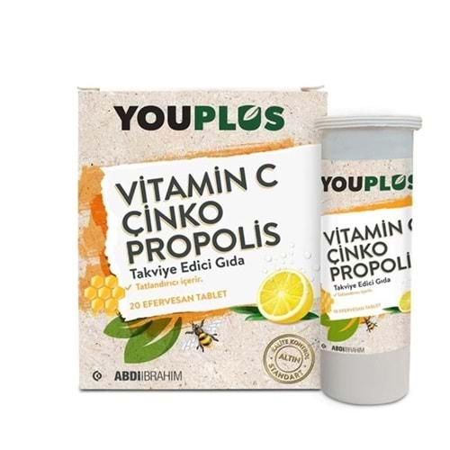 YOUPLUS VİTAMİN C & ÇİNKO & PROPOLİS 20 EFERVESAN TABLET