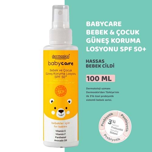 DERMOSKİN BABYCARE BEBEK VE ÇOCUK GÜNEŞ KREMİ LOSYON SPF 50 SPREY FORMU 100 ML KİDS