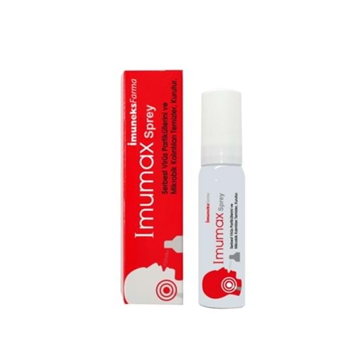 IMUMAX SPREY 30 ml +16 YAŞ (SERBEST VİRÜS PARTİKÜLLERİNİ VE MİKROBİK KALINTILARI TEMİZLER)