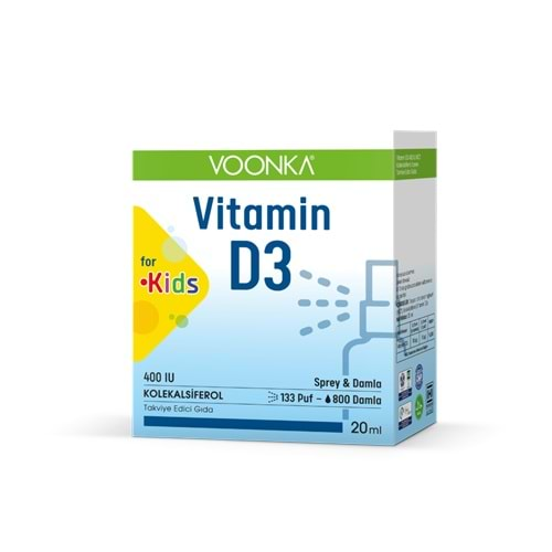 Voonka Vitamin D3 400 IU-Kolekalsiferol İçeren Sprey 20 ml