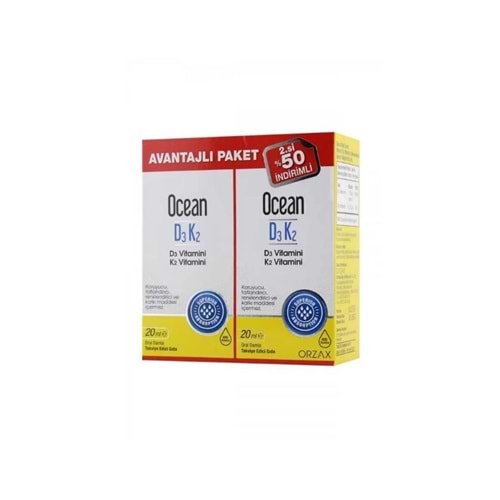 OCEAN D3 K2 DAMLA 20 ML %50 İNDİRİMLİ PAKET