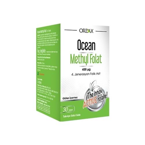 OCEAN METHYL FOLAT 400 4. JENERASYON FOLİK ASİT 30 TABLET