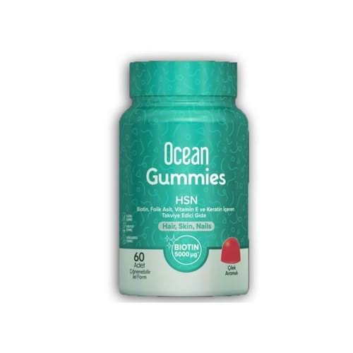 OCEAN GUMMIES HSN ÇİLEK AROMALI 60 CİGNENEBİLİR JEL FORM