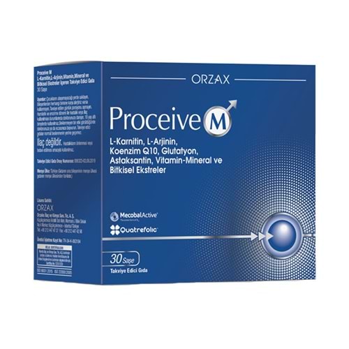 ORZAX PROCEİVE M (L-ARJİNİN,KOENZİM,GİNSENG,DEMİR) 30 SAŞE