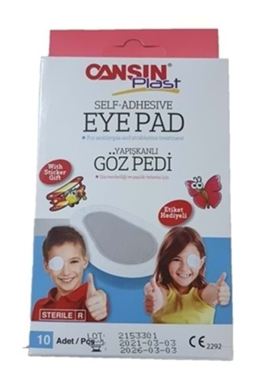 CANSIN PLAST STERİL GÖZ PEDİ 10 LU ( ÇOCUK )