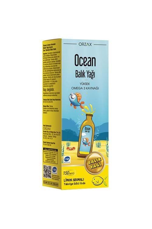 OCEAN OMEGA 3 LİMONLU BALIK YAĞI ŞURUBU 150 ML