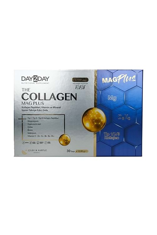 DAY2DAY THE COLLAGEN MAG PLUS ÇİLEK & KARPUZ AROMALI 30 x 12,85g ŞASE