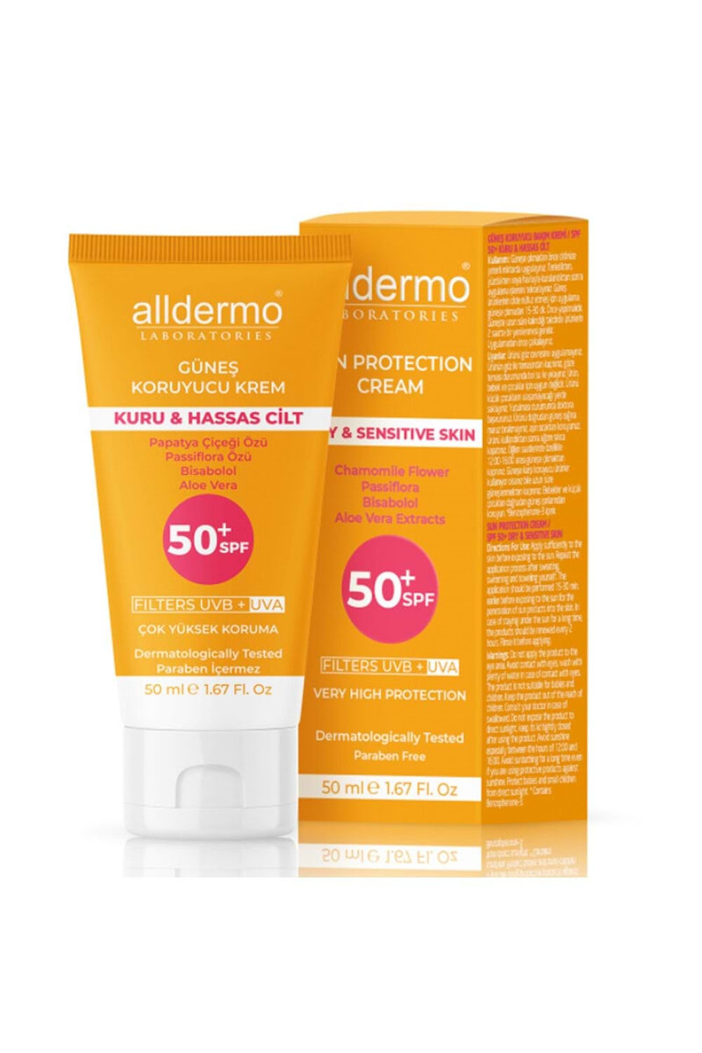 ALLDERMO GÜNEŞ KREMİ SPF 50+ 50 ML ( KURU & HASSAS CİLTLER )