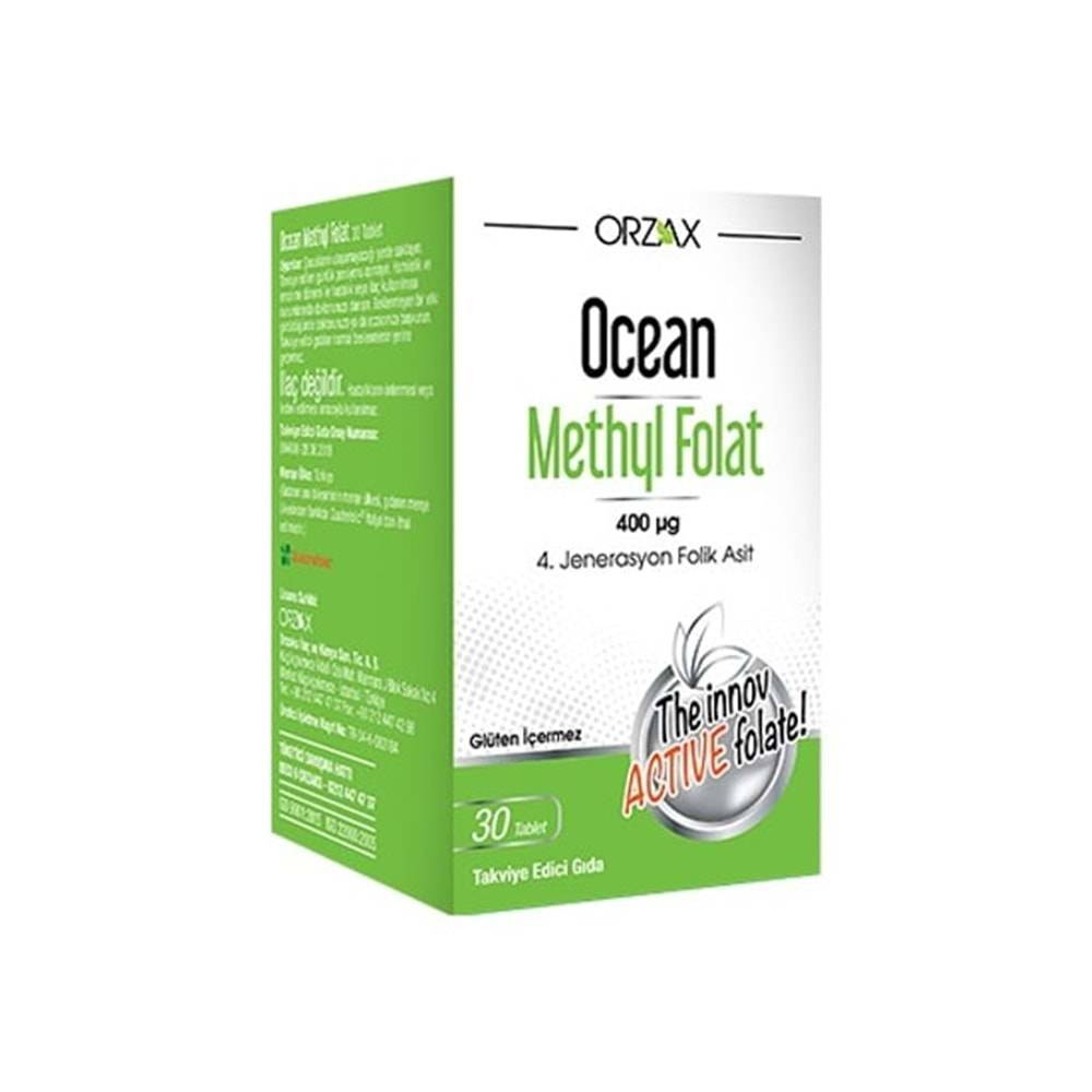 OCEAN METHYL FOLAT 400 4. JENERASYON FOLİK ASİT 30 TABLET