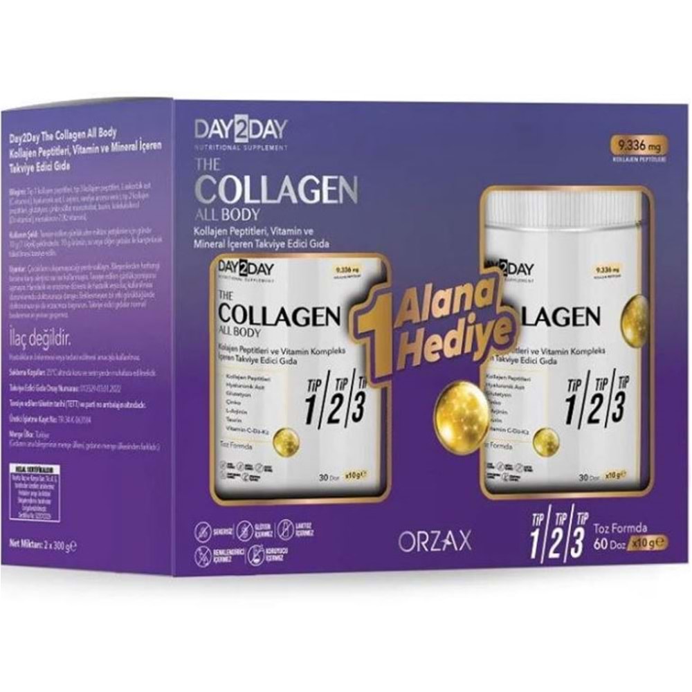DAY2DAY THE COLLAGEN ALL BODY TOZ 1 ALANA 1 HEDİYE PAKET