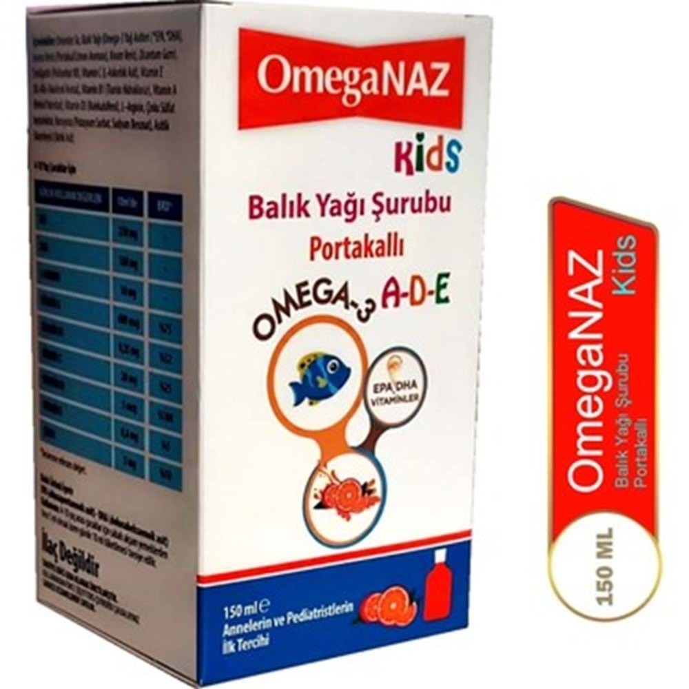OMEGANAZ KİDS BALIK YAĞI PORTAKALLI 150 ML