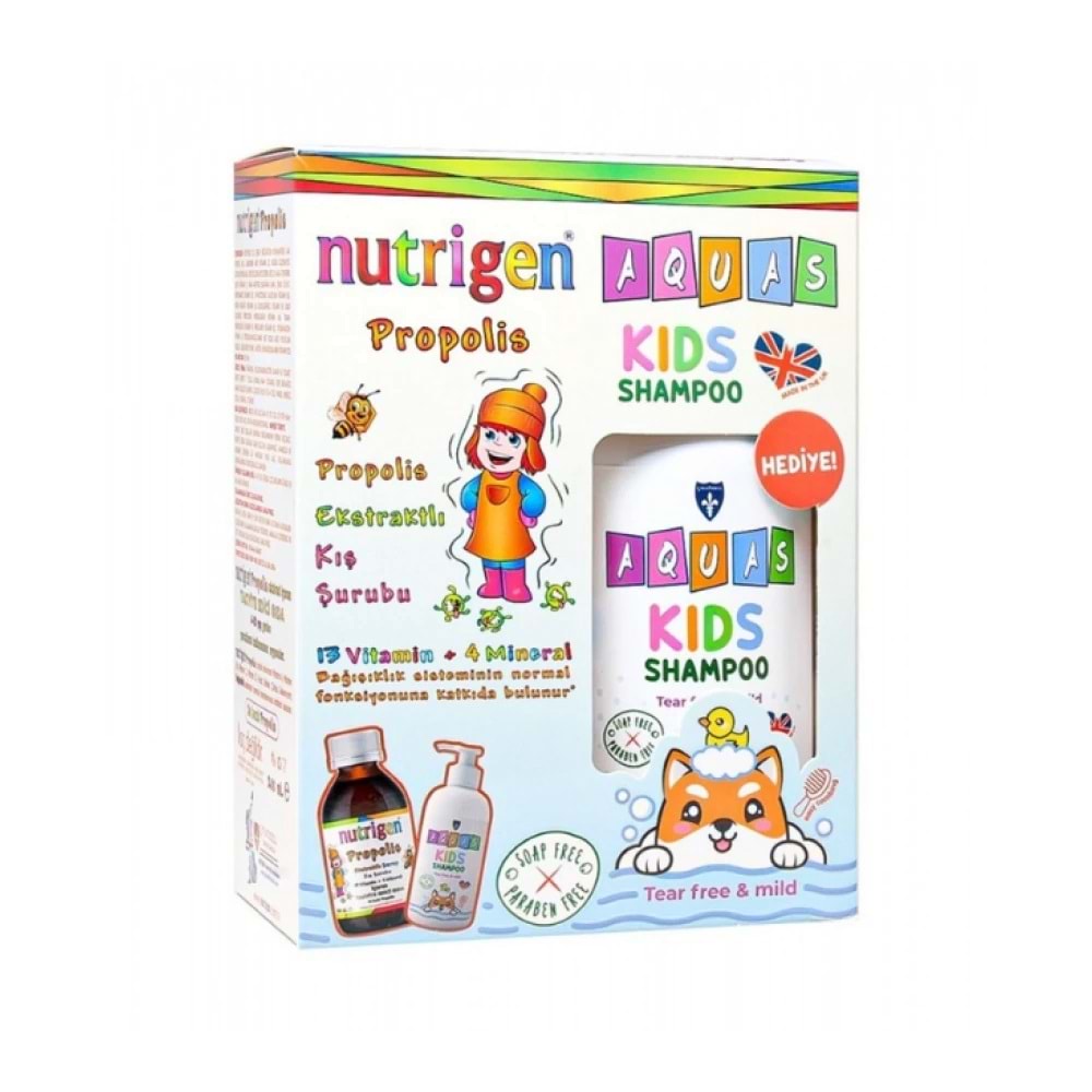 NUTRİGEN PROPOLİS 200 ML ŞURUP + AQUAS KİDS ŞAMPUAN 250 ML HEDİYELİ PAKET